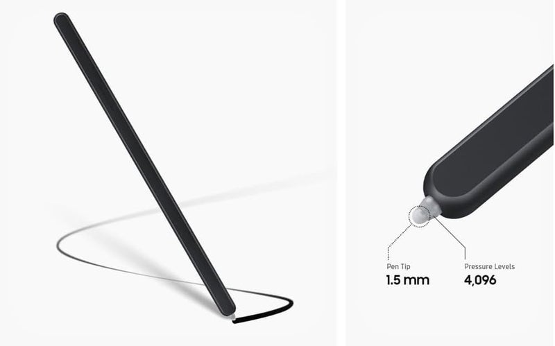 SLQ Z Fold 6/Fold 5 Slim S Pen Fold Edition 4096 Pressure Levels Compatible with Galaxy Z Fold 6/5 Phones Only, Fold 5 Pen Slim 1.5mm Pen Tip, with 3*Tips (Black) - Image 1